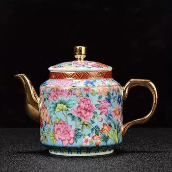 1 шт. эмалированный цветной чайник в китайском стиле, китайский стиль, керамический анти-обжигающий чайник, бытовой чайный сервиз кунг-фу с фильтром, горшок большой емкости
