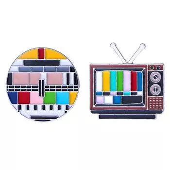 1 шт. эмалированный значок старого образца, значок отсутствия сигнала телевизора, цветной значок