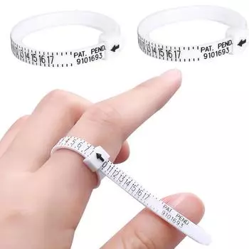 1 шт., американский размер кольца, измерительный прибор для обручального кольца, настоящий тестер, инструмент для ювелирных изделий белый