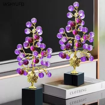 1 шт. Аметистовый красный кристалл винограда украшение для дома фэн-шуй ремесла подарок на новоселье украшения для гостиной благословение