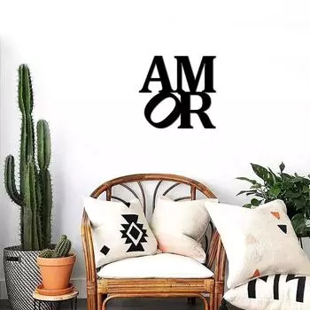 1 шт. Amor Love - Красивый домашний декор, декоративный акцент, металлический художественный настенный знак, настенные крючки, железное художественное произведение искусства светло-серый