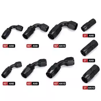1 шт. AN4 AN6 AN8 AN10 Прямой 45 90 180 градусов Поворотный фитинг для масляного топливного шланга Концевой адаптер для масляного шланга Заводская поставка