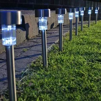 1 шт., энергосберегающий уличный газон, сад, светодиодная солнечная лампа из нержавеющей стали