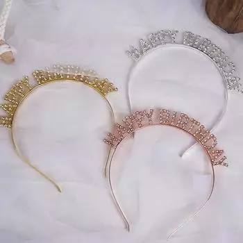 1 шт. английские буквы блестящие резинки для волос популярные обручи для волос украшения для вечеринок реквизит аксессуары из металла розового золота