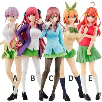 1 шт., аниме-фигурка, жизненно важная школьная форма, квинтэссенция пятерок Ichika Nino Miku Yotsuba Itsuki, модель куклы, игрушка в подарок, ПВХ Pack of 1 A