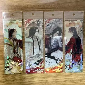 1 шт. Аниме Небесные Чиновники Благословение Лазерная ЛОМО Карта Почтовая открытка Игрушка Бумага Изображение Картина Коллекция Карты Подарок На День Рождения style Hua Cheng A