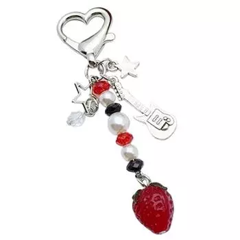 1 шт., анти-потерянный брелок с пряжкой из бисера и бабочки, брелок Y2K Goth, милый, крутой, пряный, для девочек, чехол для телефона, подвесная пряжка as the picture