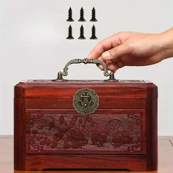 1 шт. Античная латунь Деревянный кейс защелка Винтажная декоративная Шкатулка для драгоценностей Подарочная коробка Чемодан Защелка-крючок Мебельная пряжка Застежка-замок 1PC