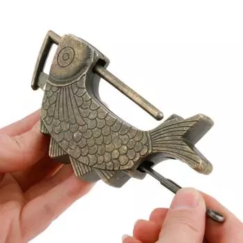 1 шт. антикварный бронзовый старый китайский замок ретро ювелирный деревянный ящик навесной замок для чемодана ящик шкафа фурнитура аксессуары