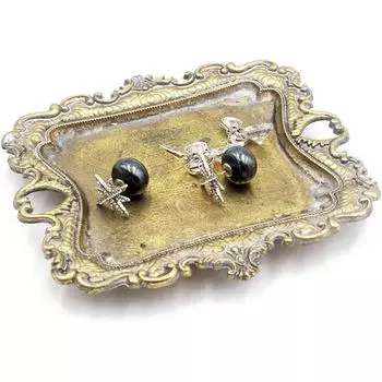 1 шт. антикварный состаренный ретро винтажный деревенский европейский для комода ювелирный органайзер лоток декоративный 12,5x11,3 см 12.5*11.3*1.8CM