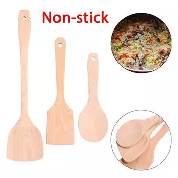 1 шт. антипригарная рисовая деревянная лопатка, ложка, кухонные инструменты для здорового приготовления пищи 2