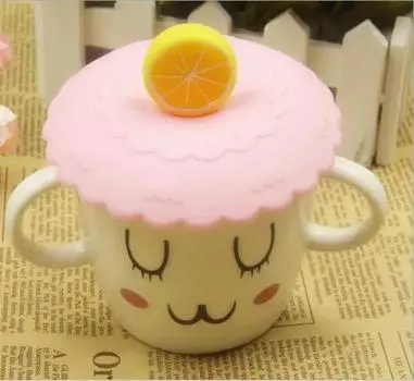 1 шт. антипылевая силиконовая фруктовая герметичная стеклянная крышка для чашки с защитой от протечек крышка для кофейной кружки зелёный