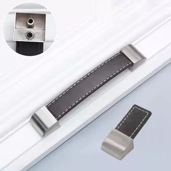 1 шт. аппаратная фурнитура для мебельного шкафа, выдвижная ручка, кожаная дверная ручка Single Hole чёрный