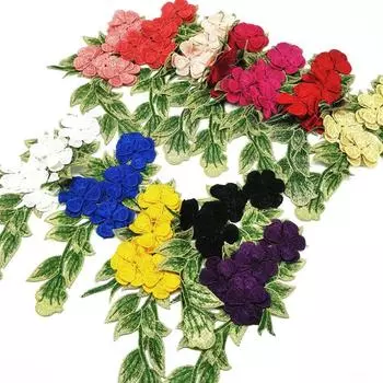 1 шт., аппликация ручной работы, тканевая наклейка, цветочные нашивки, вышитые значки, сумка для джинсов, шляпа «сделай сам» красный