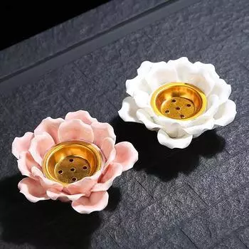 1 шт. Арабская курильница для благовоний, керамическая, ручной работы, лотос, курильница для благовоний на Ближнем Востоке, железная курильница для благовоний, украшение для домашнего стола - 9,5*4 см