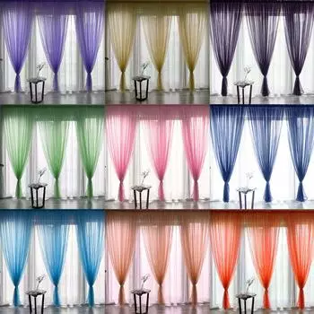 1 шт., эркерные окна и оконные экраны для гостиной, которые прозрачны, но не пропускают воздух, неперфорированные сетчатые шторы для карнизов W100 x H200cm 1PC фиолетовый