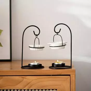 1 шт. аромалампа для подогрева духовки, эфирное масло, украшение для дома, диффузор, восковая свеча, деревянная основа, камин, чайная свеча