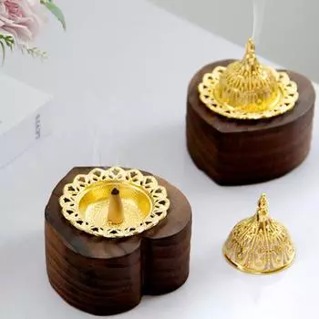 1 шт. Ароматерапевтическая печь, лечебная, выдолбленная, простая, для обустройства дома, прочная, орнаментальная, деревянная, курильница с изображением сердца любви