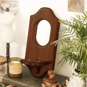 1 шт. ароматерапевтический подсвечник для спальни, зеркало для макияжа, гостиная, настенный винтажный настенный декор, цвет французской природы кофейный