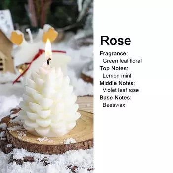 1 шт. Ароматические украшения Подарки Имитация сосновой шишки Декор для дома 3D Сосновая шишка Свеча Ручная работа Смесь соевого воска Новый год 2 цвета белый