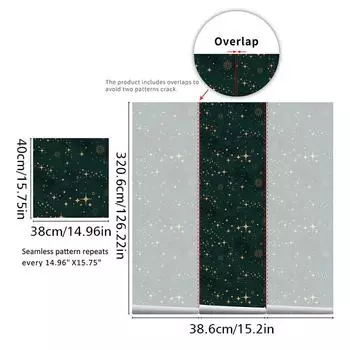 1 шт. Артистичные самоклеящиеся ПВХ обои с узором фейерверка для домашнего декора, таинственная паста, темный стиль, 38,6x120,6/38,6x320,6 см 38.6x320.6cm