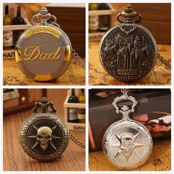 1 шт. Ассорти из модных карманных часов, кварцевый механизм, карманные, прочные аксессуары, лучший выбор для подарка.