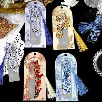 1 шт. эстетическая закладка-бабочка для книги металлическая ретро-закладка с кисточкой для студента милая закладка учитель друг подарок 30*120mm