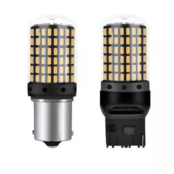 1 шт. Авто 1156 BA15S 3014 144SMD светодиодная янтарно-желтая лампа указателя поворота 12-24 В 1 piece янтарь
