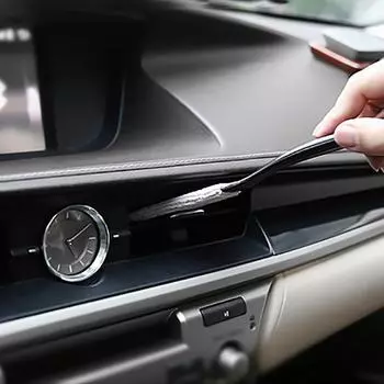 1 шт. Автомобильная щетка для очистки воздуховода кондиционера, мягкая щетка для пыли, многофункциональные инструменты для чистки салона чёрный