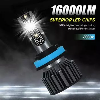 1 шт. Автомобильная светодиодная фара H4 LED H7 16000LM H11 светодиодная лампа для автомобильных фар H1 H9 9005 9006 HB3 HB4 противотуманные фары 12 В 6000 К
