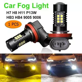 1 шт. Автомобильные светодиодные лампы H11 H8 светодиодные лампы HB4 Led HB3 9006 9005 P13W Желтый янтарь Белый 1200Lm 12 В автомобильные фары дальнего света заменить фары H11 (1PC) белый