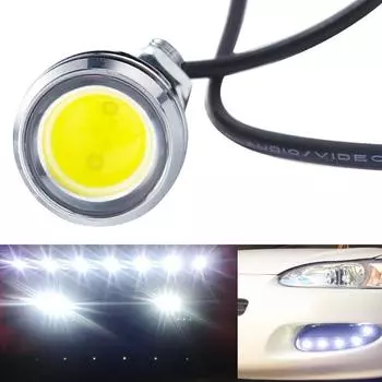 1 шт. автомобильный светодиодный водонепроницаемый 18 мм серебристый корпус 12 В дневной ходовой фонарь Eagle Eye резервный сигнал заднего хода парковочные лампы Warm White
