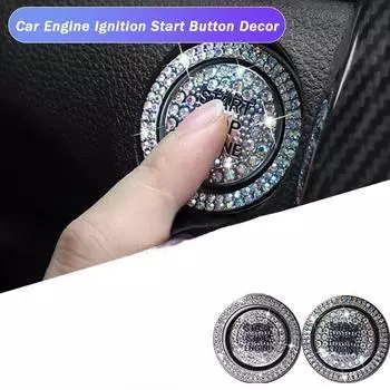 1 шт. автомобильные украшения, автомобильные аксессуары, стразы, универсальный кристалл, старт-стоп, крышка переключателя зажигания