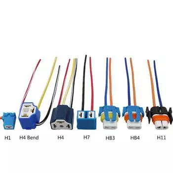 1 шт. автомобильный адаптер H1 H4 H11 HB3 HB4, керамический разъем для фар, разъем адаптера с косичкой H1