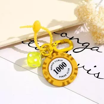 1 шт. Автомобильный брелок для ключей, мужская сумка, украшение, покер, фишка для игральных костей, клубные сувениры, брелок для ключей, черные 8 подвесок оранжевый