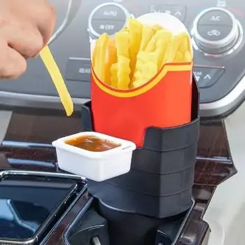 1 шт. Автомобильный держатель для хранения мобильного телефона, подставка для томатного соуса, картофеля фри, подставка для автомобильного воздуховода, держатель для обивки салона автомобиля чёрный