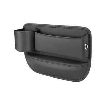 1 шт. автомобильный держатель для стакана из искусственной кожи, сумка для хранения в автомобиле, ящик для хранения в зазоре с подстаканником, органайзер для заполнения зазора для очков, телефона, ключей и карт Driver s Seat красный