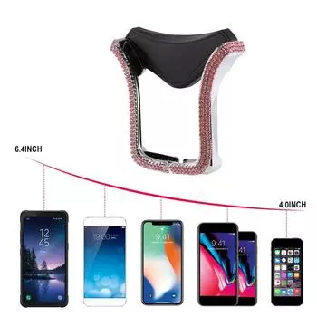 1 шт. автомобильный держатель для телефона с блестящими кристаллами и стразами, крепление на вентиляционное отверстие автомобиля, держатель для сотового телефона, универсальные аксессуары для салона автомобиля розовый