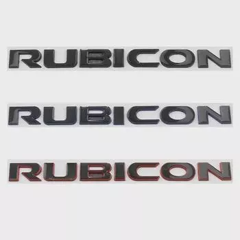 1 шт., автомобильный металлический Рубикон, багажник, крыло, дверь, логотип, эмблема, наклейки, наклейки для неограниченного количества TJ JK TJ YK JL XJ, аксессуары Black-red