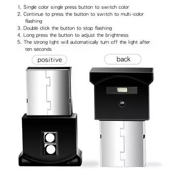 1 шт. Автомобильный мини USB светодиодный атмосферный свет салона автомобиля неоновый декоративный светильник аварийное освещение универсальный ПК портативный Plug Play