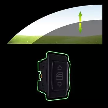 1 шт. Автомобильный переключатель стеклоподъемника с зеленым индикатором, 6 контактов, 20 А, однополюсный переключатель, кулисный переключатель постоянного тока 12 В/24 В, аксессуары для салона автомобиля чёрный