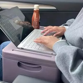 1 шт. Автомобильный стол для ноутбука, складной портативный автомобильный стол с подстаканником, автомобильный поднос, универсальный рабочий стол для автокресла чёрный