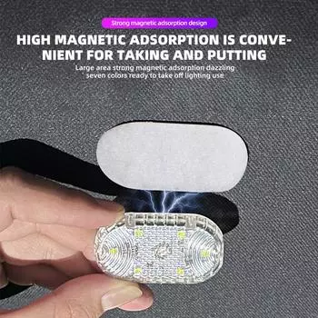 1 шт. Автомобильный светодиодный светильник для внутреннего освещения, атмосферная лампа для подлокотника, багажника, переключатель с сенсорным управлением, беспроводные мини-светодиодные фонари для ног