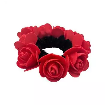 1 шт. аксессуар для волос женское кольцо для волос заколка для волос высокая эластичность девушки пенопластовый цветок роза резинка для волос