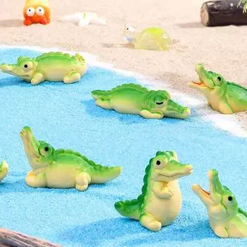1 шт., аксессуары для аквариума, мини-фигурка крокодила, поделки из смолы, милая модель животного, реалистичный микропейзаж, наружное украшение