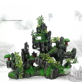 1 шт., аксессуары для аквариума с рокарием, украшения для аквариума, ландшафтный дизайн, смоляной холм, подвесной мост, украшение для аквариума