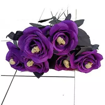 1 шт., аксессуары для костюмов для косплея, цветок ужасов, роза, искусственный цветок с черепом, черный искусственный цветок чёрный