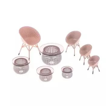 1 шт., аксессуары для кукольного дома, украшение, игрушка, кукольный домик, миниатюра, имитация балкона, стулья из ротанга, столы и стулья, мебель, модель