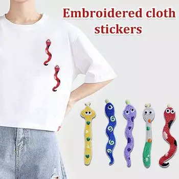 1 шт., аксессуары для одежды, мультяшная наклейка на ткань, милая змея, личность, полиэстер, нашивка, вышивка
