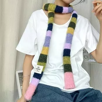 1 шт., аксессуары для одежды, уличный ветрозащитный платок в стиле допамина, симпатичный, яркие цвета, мягкий, дышащий, в радужную полоску